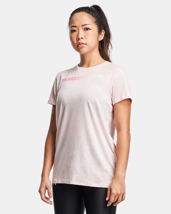Women's UA Gradient Wordmark T-Shirt in Pink image number 0